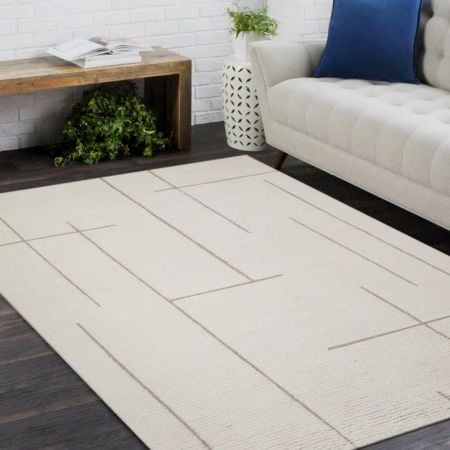Rectangle Brint Abstract Wool Rug